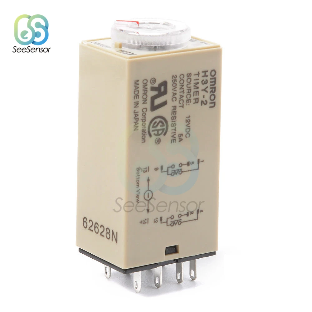 Стандартное реле времени задержки 12 В постоянного тока базовое гнездо PYF08A 0 30