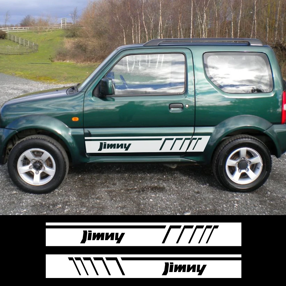 2 шт. автомобиль обе двери сбоку юбка наклейки для Suzuki Jimny Авто полоса виниловая