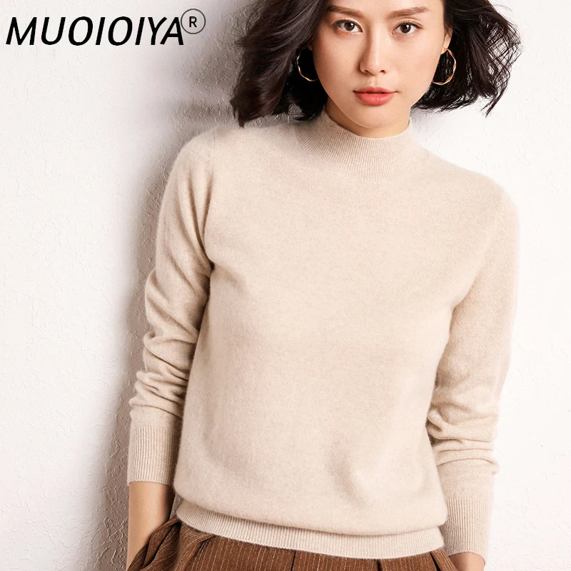 

Hot Sale Women 100% Pure Cashmere Sweater Pullover Autumn Winter Long Sleeeve Basic For Female Soft Shirt 7Colors S-XXL Jumpers