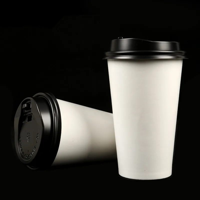 

50 шт. одноразовая кофейная чашка, белая Толстая бумажная чашка для холодных и горячих напитков, для вечеринок, для молока, чая, сока, напитков...