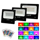 Светодиодный точечный светильник RGB, Точечный светильник s 100 Вт 50 Вт 30 Вт AC 220 В IP66 16 цветов, садовый проектор, Точечный светильник IP66, ландшафтный светодиодный светильник безопасности