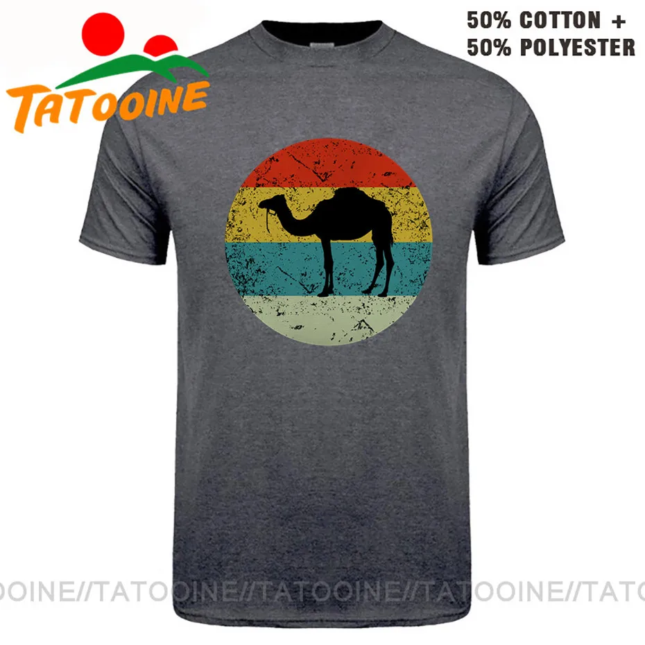 Tatooine The ship of the desert Funny T Shirt Men Distressed Vintage Camel Shirts Adult Retro Animal Print Lover T-Shirt | Мужская