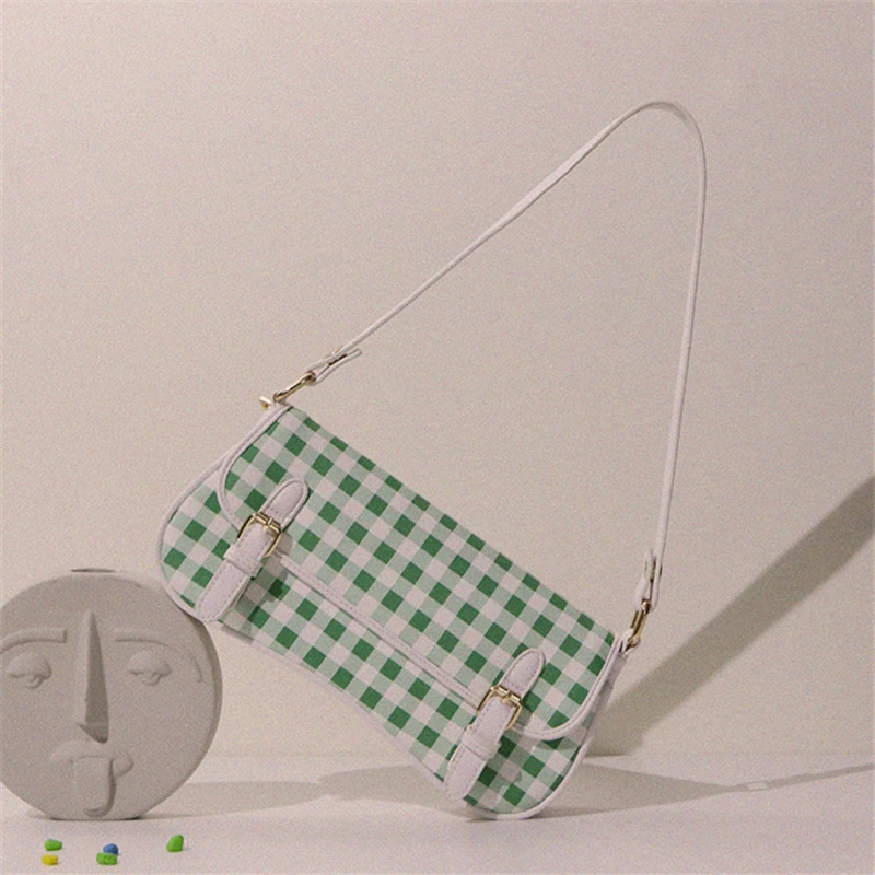 

Luxury Plaid Underarm Bag 2020 Summer Original Design Handbags High Quality Women Commuter Shoulder Bag Lattice Hand Bags