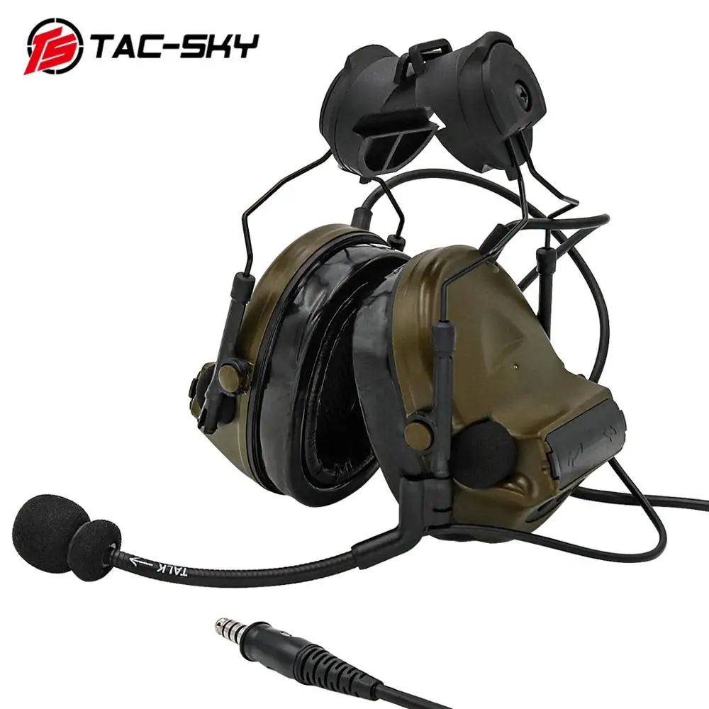 TAC-SKY PELTOR серия COMTAC II шлем кронштейн силиконовые наушники шумоподавление звукосниматель тактическая гарнитура comtacii FG - Цвет: FG