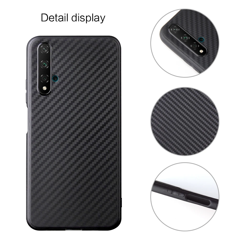 Чехол HATOLY для huawei Honor 20 Ультратонкий Мягкий ТПУ/углеродное волокно задняя крышка