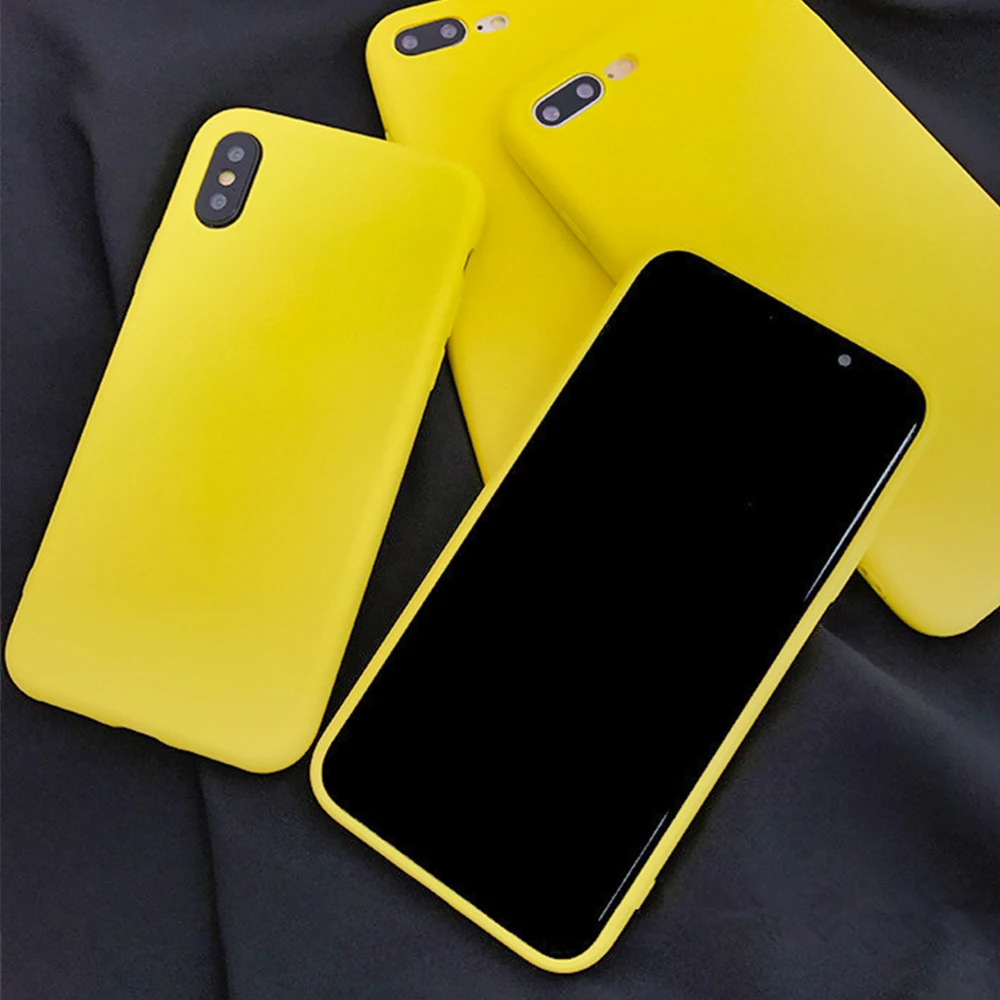 Свежий лимонно желтый чехол для телефона iphone Apple XS XR 8plus 8 7plus 7 все включено мягкий