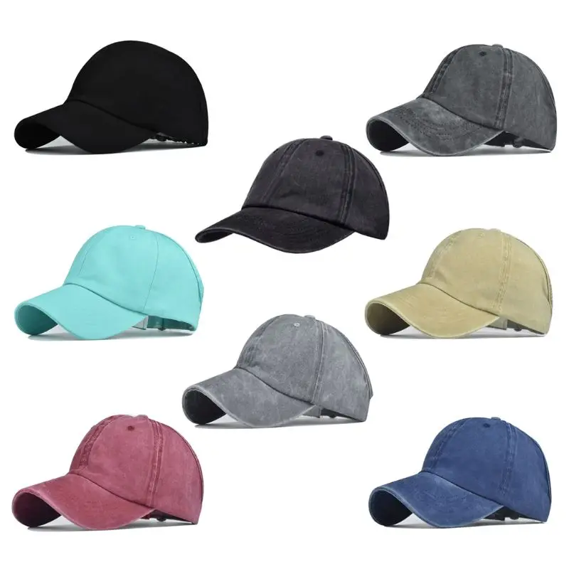 Унисекс винтажная помытая хлопковая бейсболка половина Пустой Топ без спинки