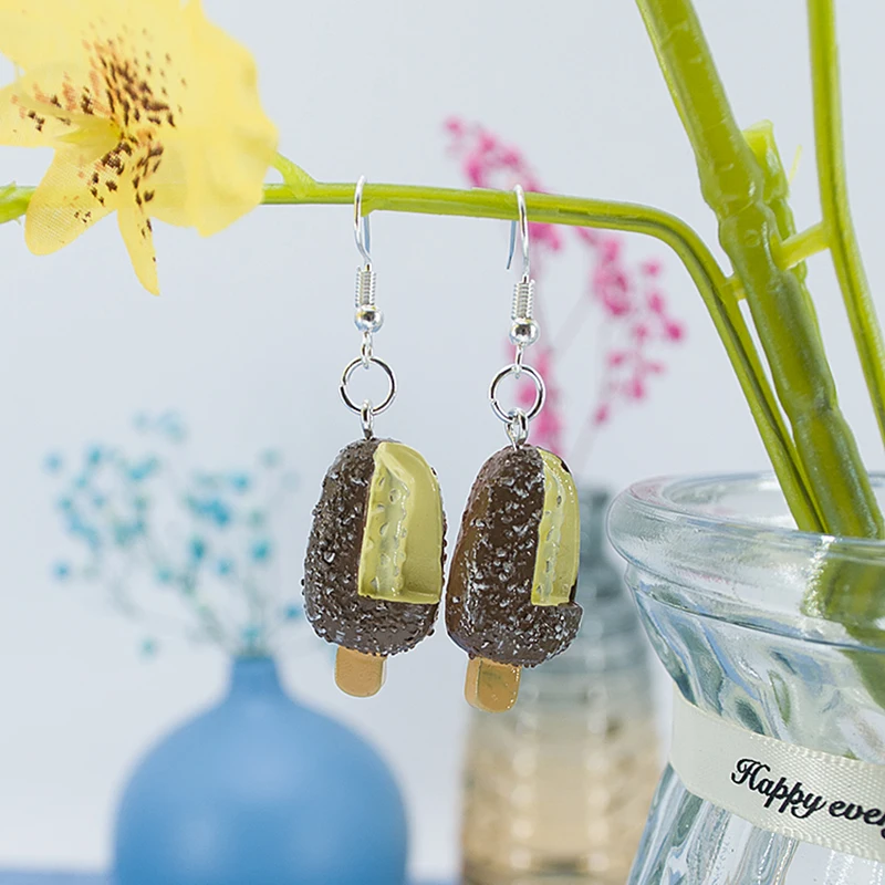 

10pcs/lot Icecream DIY Resin Accessories for Jewelry Earring Keychain Necklace Pendant Flatback Fake Food Children's toys