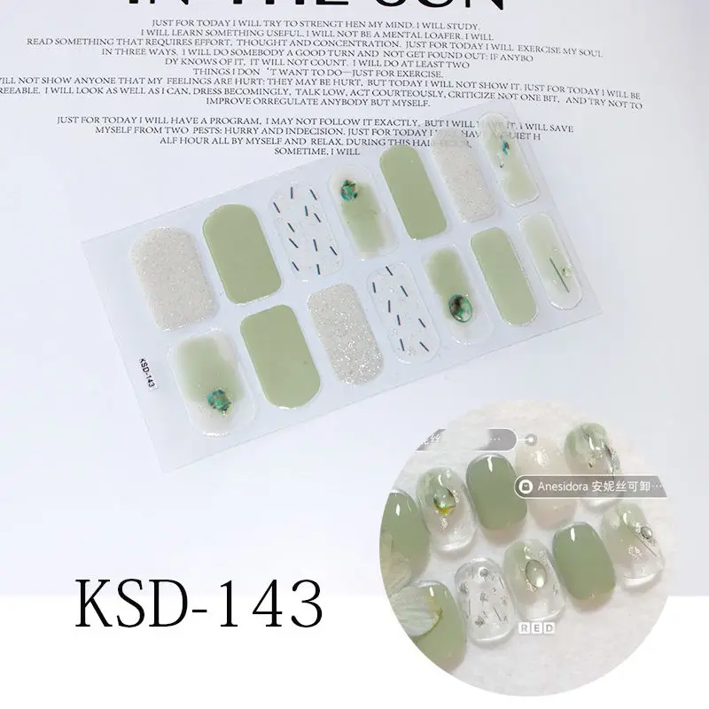 KSD-143 Новинка! аксессуары для ногтей. Самоклеящиеся блестящие наклейки. Маникюрные наклейки для ногтей. Водостойкие наклейки для женщин и девушек - Цвет: KSD-143