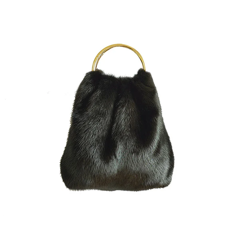 2021 New Fashion High-End Fur Handbag Women's Mink Fur Handbag Autumn And Winter Plush Wallet Handbag Women's Wallet