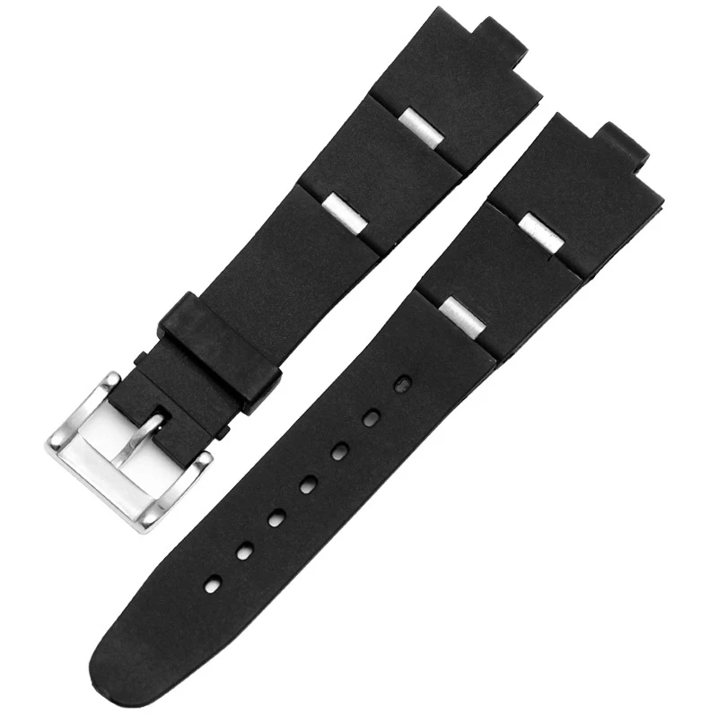 Silicone Watch Barcelet Watch Accessories Band for BVLGARI DP42C14SVDGMT Convex 8mm Rubber Strap Men and Women 2 Types