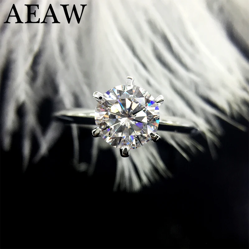 

2.0ct 8mm Round Cut EF Moissanite Engagement Ring Anniversary Ring Moissanite Ring For Women