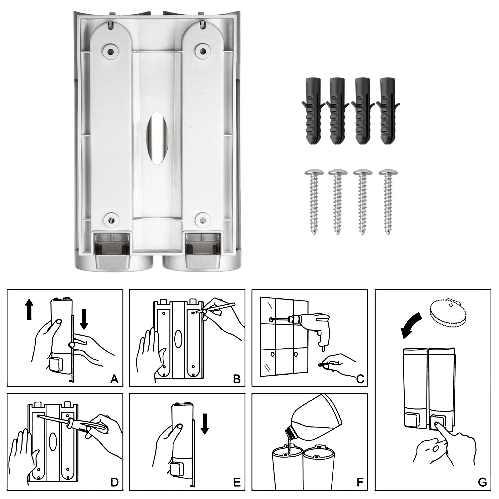 Ручной дозатор мыла для рук настенный жидкого шампуня гель душа очищающее