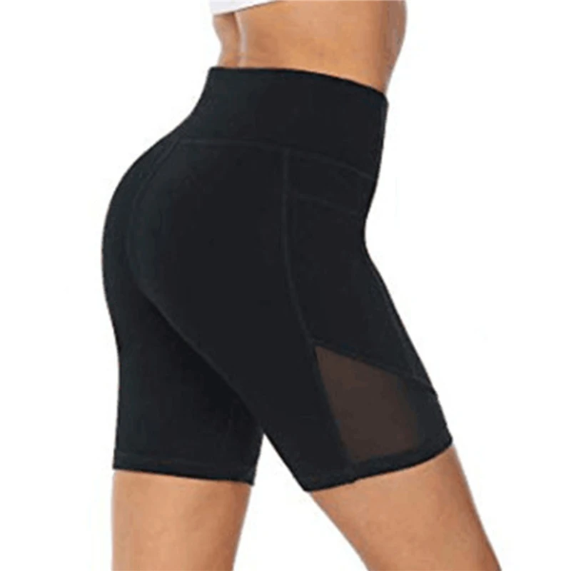 Новинка женские спортивные байкерские шорты с высокой талией для фитнеса
