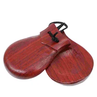1pc children castanet plaything percussion musical teaching aids dark red