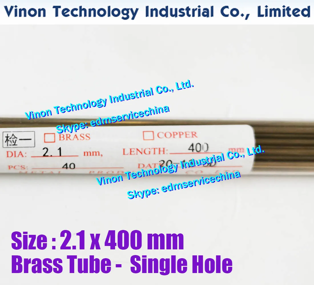 

Латунная трубка EDM (40 шт./лот) 2,1x400 мм, одно отверстие, латунная трубка EDM, одноканальная трубка электрода, диаметр 2,1 мм, Длина 400 мм