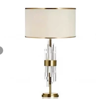 post modern american crystal column table lamp fashion simple european model room living room table lamp hotel room table lamp