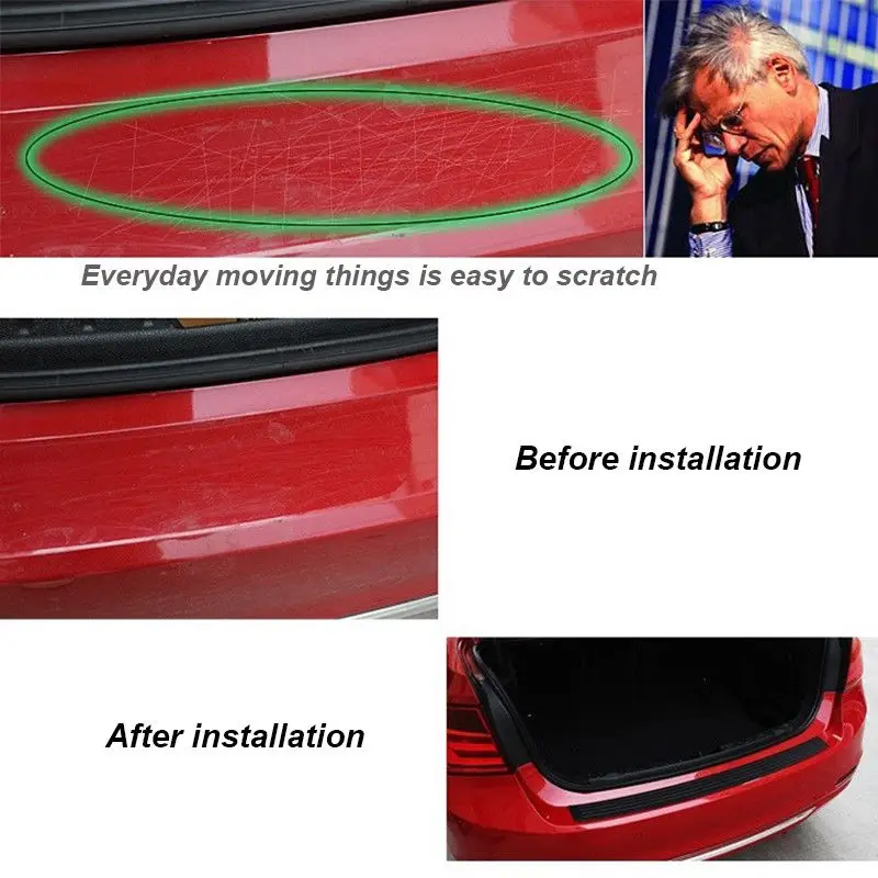 Автомобильный задний бампер Защита Накладка порога багажника резиновая