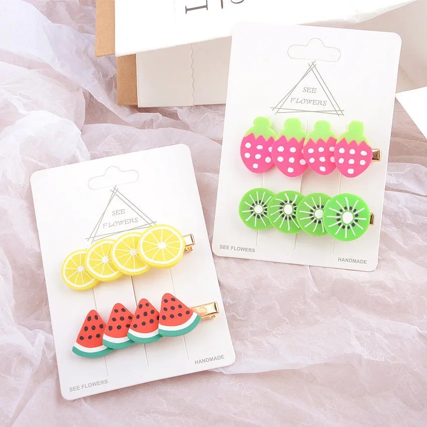 2 шт./комплект заколки для волос с фруктами девочек и женщин| |