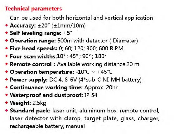 

Self-leveling Rotary Green high precision Remote Control automatic fukuda rotary laser level 20mw for sale