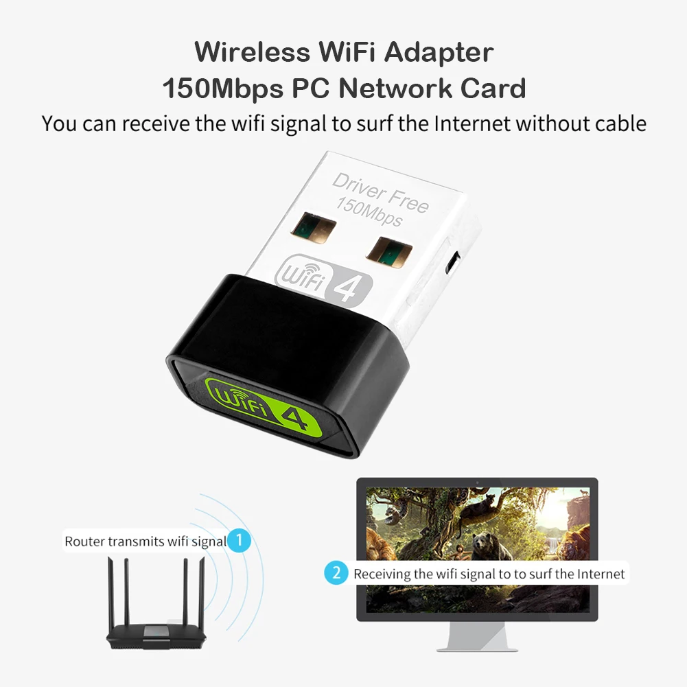 

USB Wi-Fi адаптер для Windows 10 8 7, 2,4 ГГц