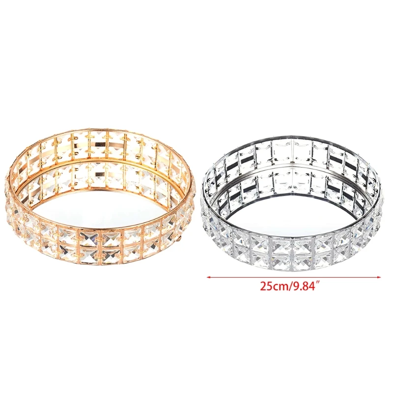 

Mirrored Tray Perfume Tray Cosmetic Tray Crystal Beads Jewelry Organizer Decorative Tray Home Deco Dresser Skin Care Sto