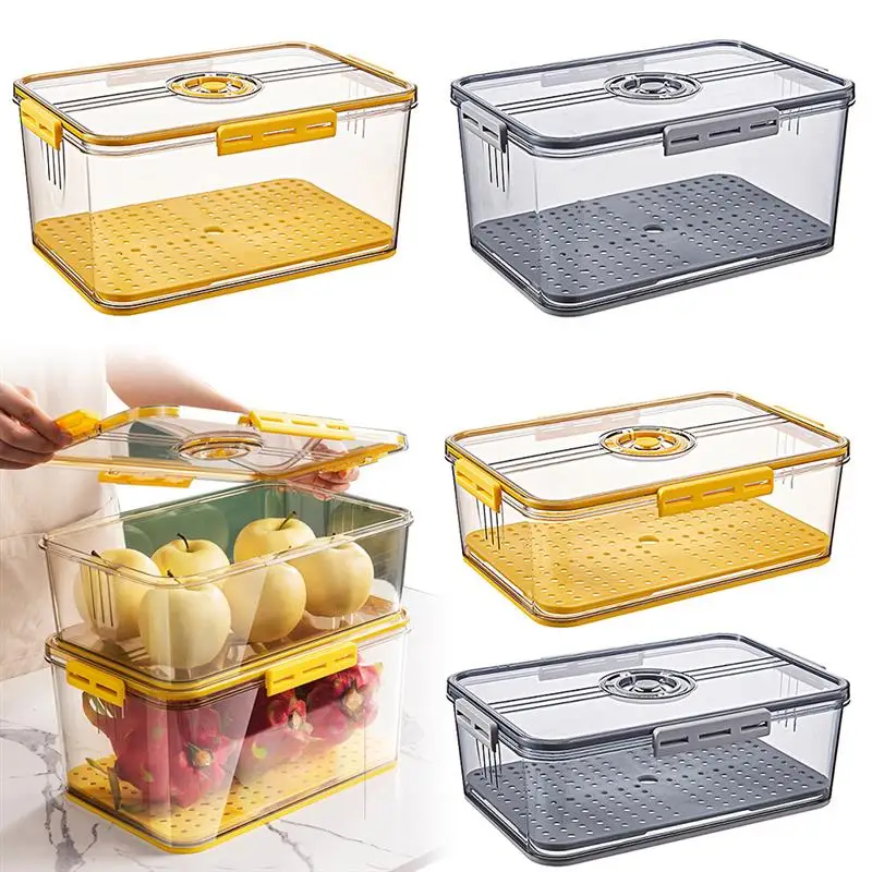 

Органайзер для холодильника контейнер для хранения с крышкой, пищевой контейнер, утолщенный контейнер для сохранения свежести овощей и фру...