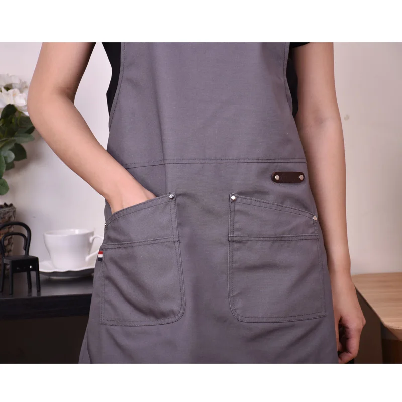 

Canvas apron, milk tea shop, coffee shop, flower art, baking, work clothes, custom logo print