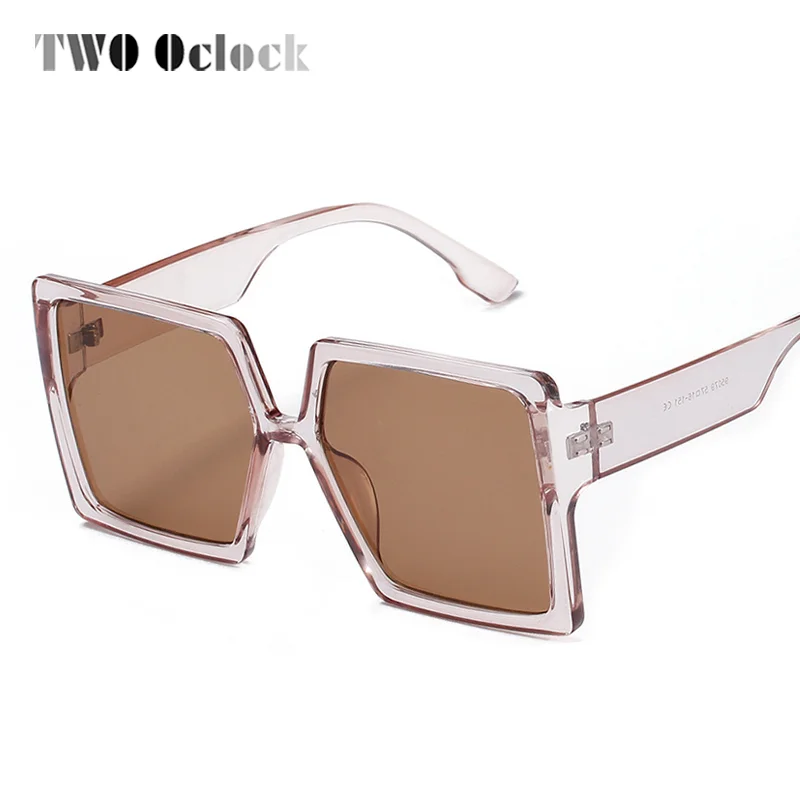 Два Oclock большие квадратные солнцезащитные очки для женщин большая оправа против