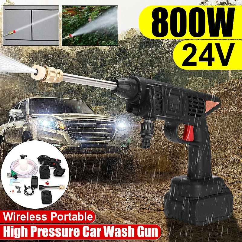 

Wireless High Pressure Washer Spray Washer Water Gun Cleaner Portable Car Wash Pressure Water Nozzle Cleaning Machine Kit 300W