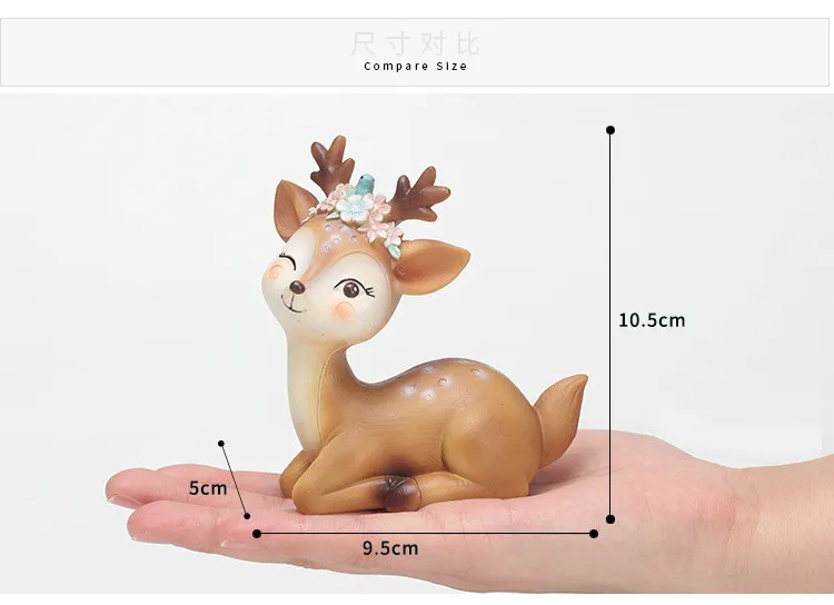 

Creative Crafts Sika Deer Small Ornaments Creative Lovely Cartoon Vehicle Home Decoration Ornaments Wholesale