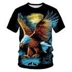Мужская и женская футболка с 3D-принтом парящего орла, рубашка из мягкого материала, Повседневная Свободная футболка, Спортивная мужская уличная одежда