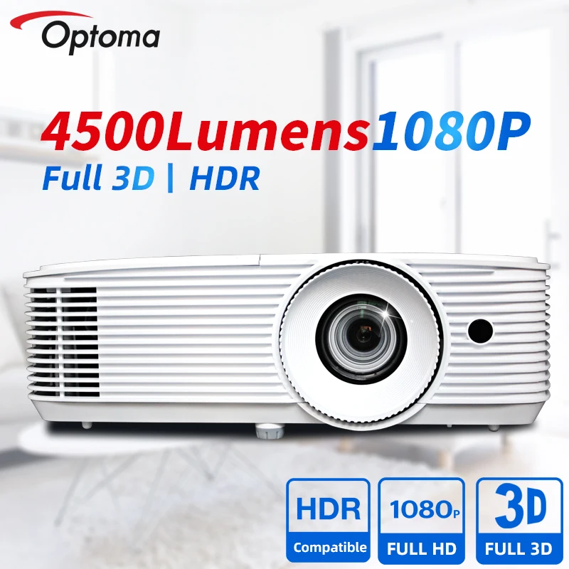 Проектор Optoma 1080P Full HD DLP профессиональный проектор HDR 4500 люмен Blu-Ray 3D для домашнего