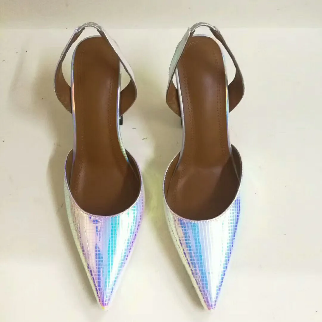 Женские туфли-лодочки золотого и зеленого цвета босоножки слингбэк пикантная