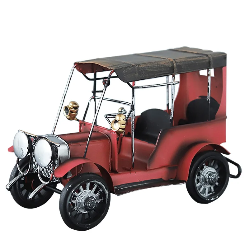 

Vintage Classic Car Model Ornaments Handmade Retro Metal Car Figurines Home Decorations Desktop Antique Crafts Kid Toys Gifts