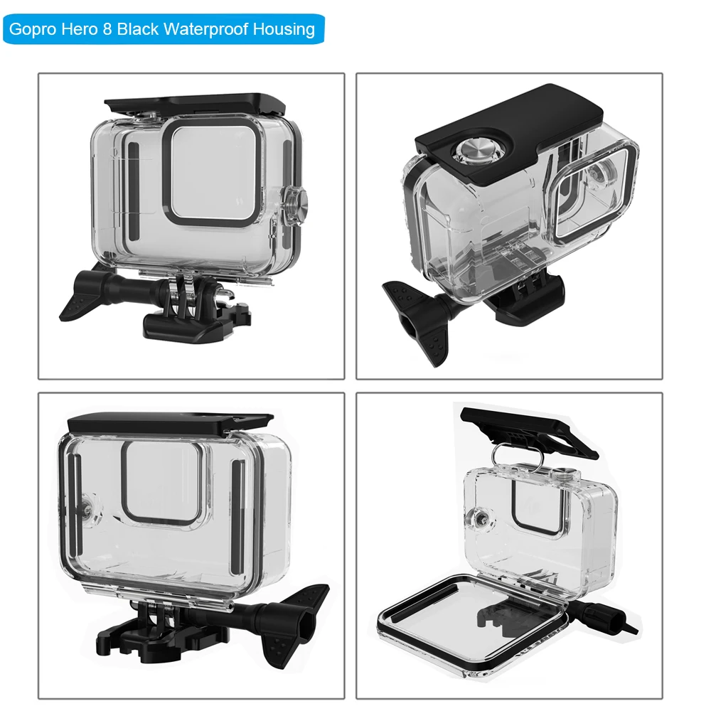 Аксессуары husiway комплект для Gopro Hero 8 черный водонепроницаемый корпус силиконовый чехол Набор фильтров для Gopro8 Hero8