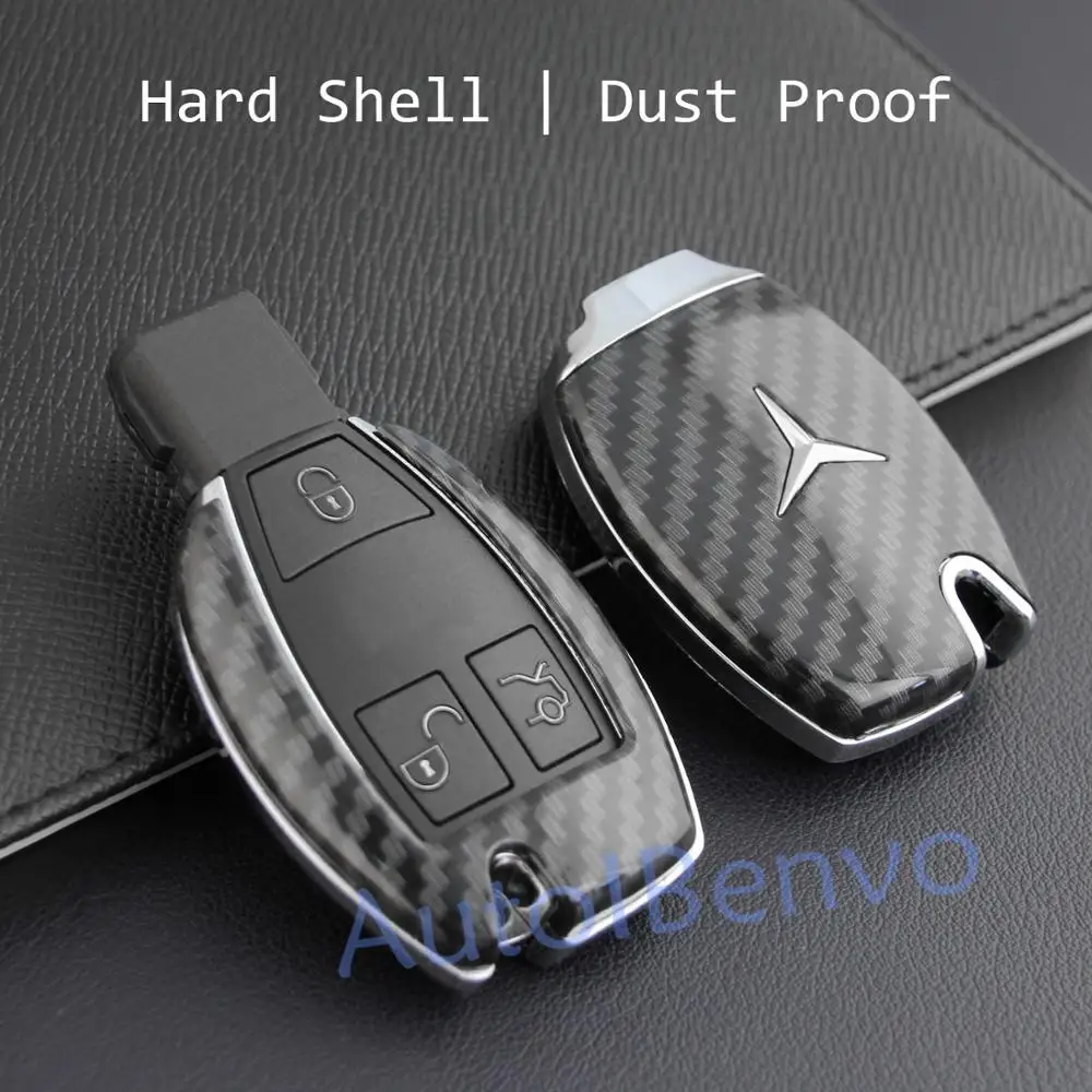 Новый защитный чехол для автомобильного ключа из углеродного волокна Mercedes-Benz A B C