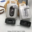 100% оригинальный Samsung 120 см 100 см USB Type C кабель для быстрой зарядки и передачи данных для Samsung Galaxy S8 S9 Plus S10 A50 A80 A9 A9S C7 Pro