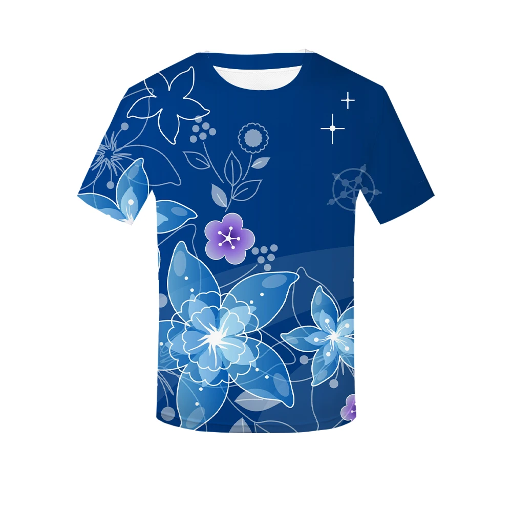 3D футболка с цветочным принтом летняя кавайный Топ повседневный топ коротким