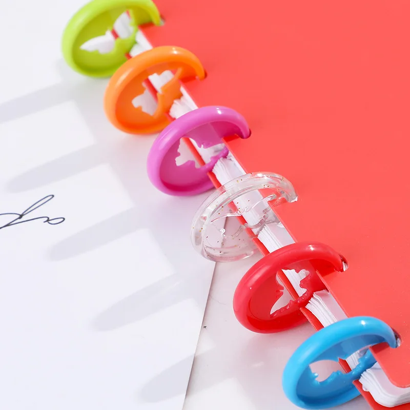 12PCS 26MM Butterfly Binder Ring Mushroom Hole Round Binding Plastic Disk Buckle DIY Supplies | Канцтовары для офиса и дома