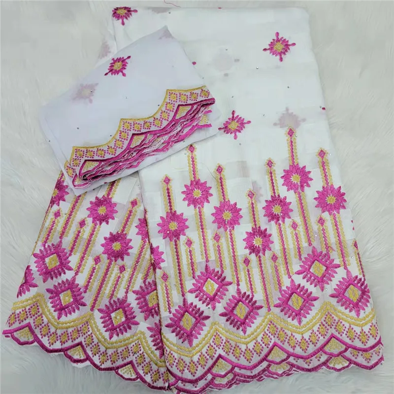 Ткань кружевная швейцарская вышивка бисером 100% хлопок в африканском стиле 9L01012 7