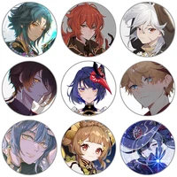 genshin impact character brooches zhongli xiao mona amber jean game figures badge jewelry cosplay pins cute clothing accessories