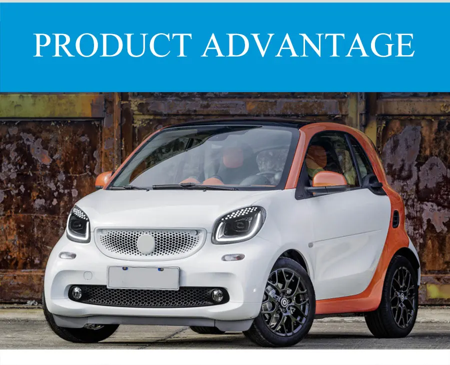 2 шт. светодиодный фары для Benz Smart- светодиодный Автомобильные фары ангельские глазки комплект ксеноновых фар, Высокопрочная конструкция протовотуманная подсветка Габаритные огни