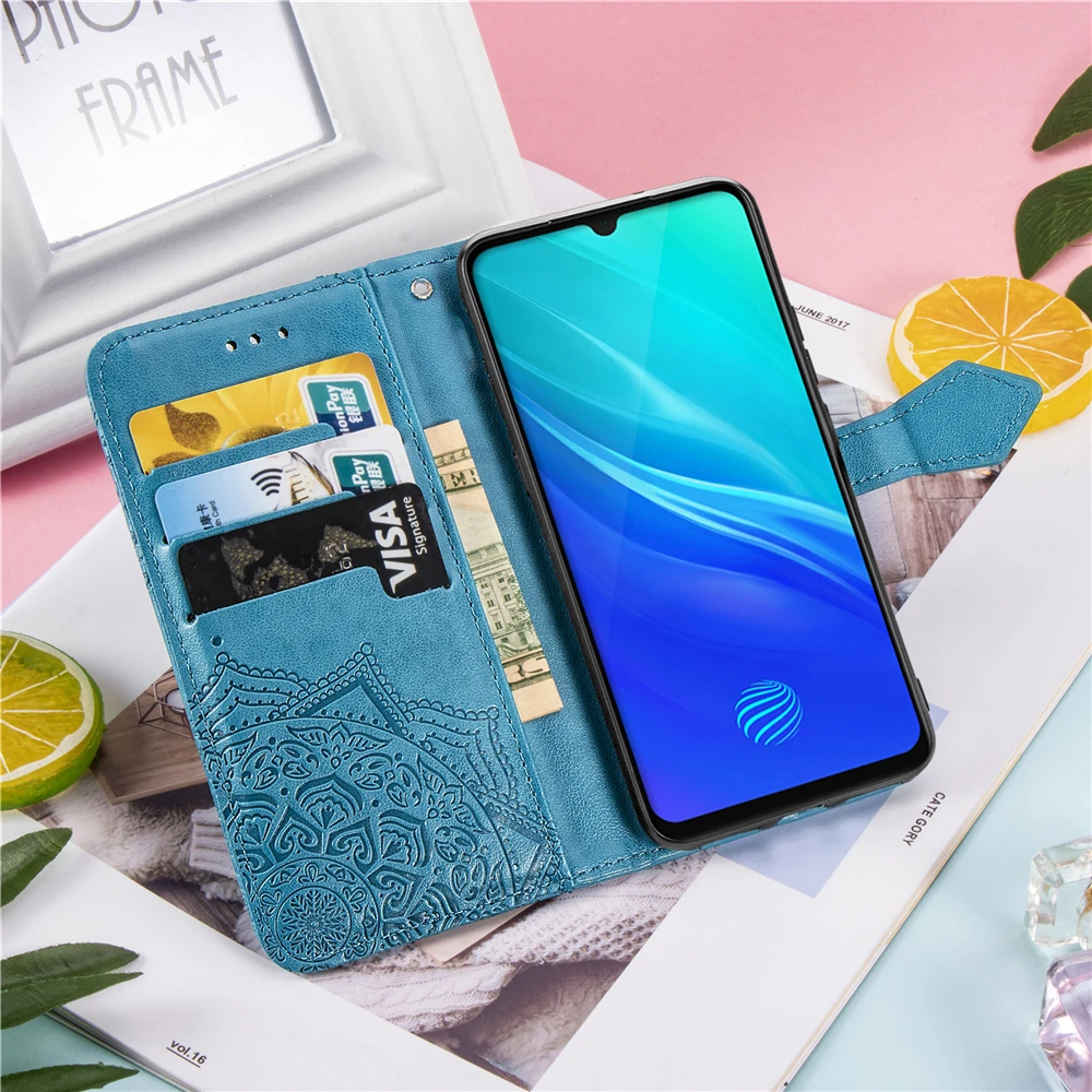 Роскошные Чехлы-книжки из мягкого ТПУ задняя крышка для VIVO Y7S S1 IQOO NEO Y17 Y3 V15 Pro X27 Y97 V9 тисненая Мандала кожаный флип чехол