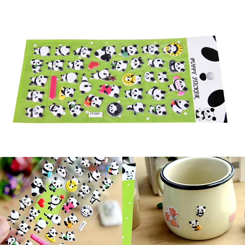 

1 sheet Panda 3D Bubble Decoration Decal DIY Diary Album Kawaii Stationery Notes Memo Pad Stickers