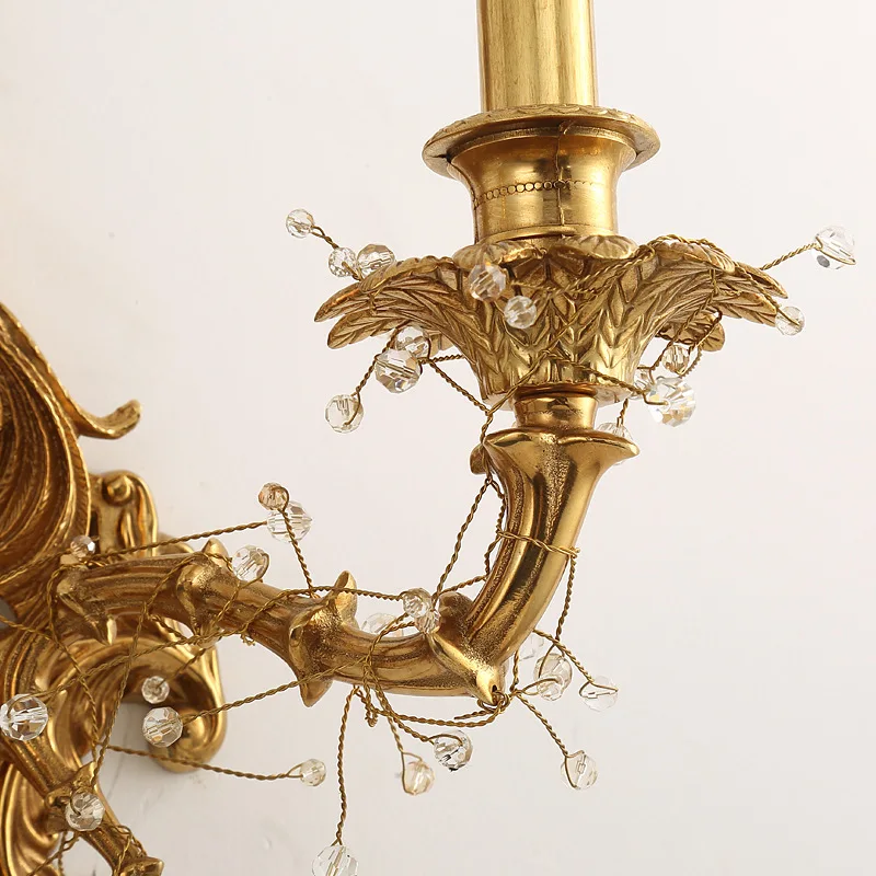 Французская настенная ретро лампа роскошный Европейский прикроватный