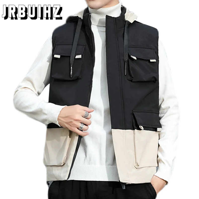 

Новинка от JRBUIHZ, мужская повседневная однотонная универсальная трендовая утепленная куртка с хлопковым жилетом, функциональный стиль, мужс...