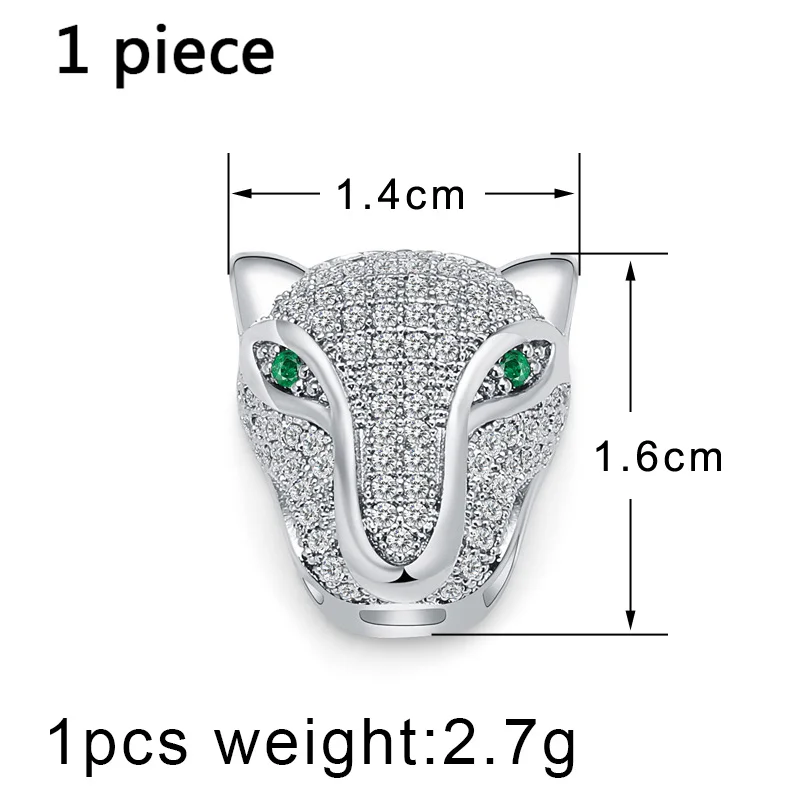 1Piece Panther Animal Leopard Head AAA Zircon Bead Copper Spacer Beads Charms Jewelry Making DIY Bracelet Necklace Factory Price | Украшения