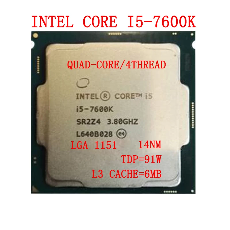 Процессор Intel Core i5-7600K i5 7600k четырехъядерный 3 8 ГГц 6 Мб 91 Вт LGA 1151 |