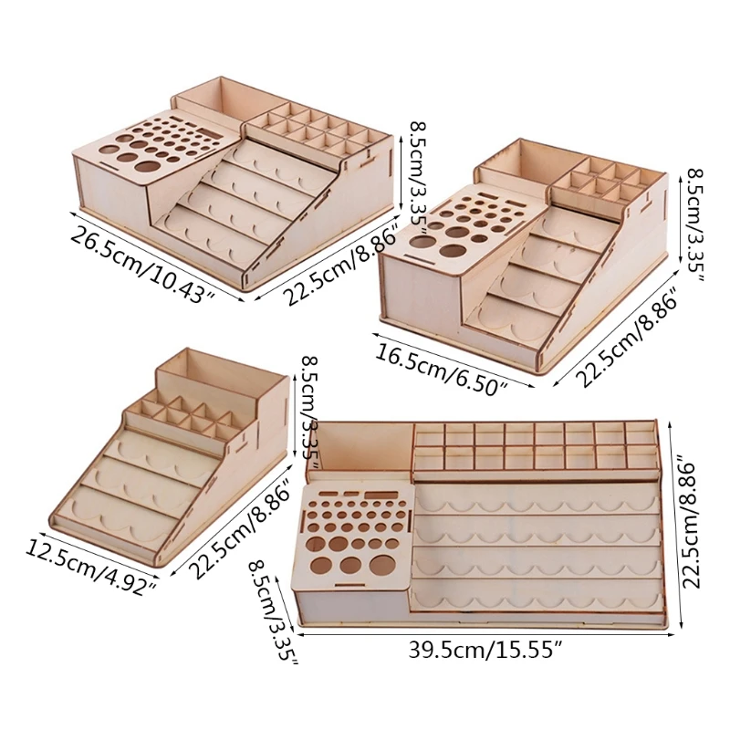 

Wood Artist Supply Paint Rack Stand Pigment Ink Bottle with Large Volumetric Bottle and Mark Pen Storage Rack